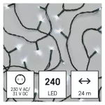   EMOS D4AC10 LED karácsonyi fényfüzér, 24 m, kültéri és beltéri, hideg fehér, programokkal, 3,6 W, 230 V AC, IP44