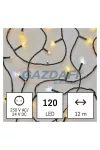 EMOS D4AL04 LED karácsonyi fényfüzér, pulzáló, 12 m, kültéri és beltéri, meleg/hideg fehér, időzítő, 3,6 W, 230 V AC, IP44