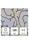 EMOS D4AM03 LED karácsonyi fényfüzér, 12 m, kültéri és beltéri, többszínű, időzítő, 3,6 W, 230 V AC, IP44