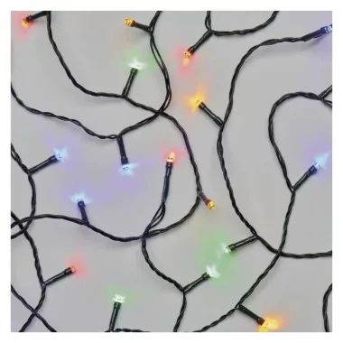 EMOS D4AM08 LED karácsonyi fényfüzér, 12 m, kültéri és beltéri, többszínű, programokkal, 3,6 W, 230 V AC, IP44