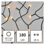   EMOS D4AV04 LED karácsonyi fényfüzér, 18 m, kültéri és beltéri, vintage, időzítő, 6 W, 230 V AC, IP44