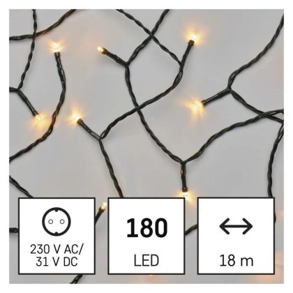   EMOS D4AV04 LED karácsonyi fényfüzér, 18 m, kültéri és beltéri, vintage, időzítő, 6 W, 230 V AC, IP44
