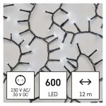   EMOS D4BC03 LED karácsonyi fényfüzér – süni, 12 m, kültéri és beltéri, hideg fehér, időzítő, 7,2 W, 230 V AC, IP44