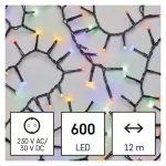   EMOS D4BM03 LED karácsonyi fényfüzér – süni, 12 m, kültéri és beltéri, többszínű, időzítő, 7,2 W, 230 V AC, IP44