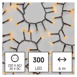   EMOS D4BV04 LED karácsonyi fényfüzér – süni, 6 m, kültéri és beltéri, vintage, időzítő, 6 W, 230 V AC, IP44