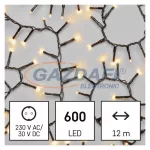   EMOS D4BW03 LED karácsonyi fényfüzér – süni, 12 m, kültéri és beltéri, meleg fehér, időzítő, 7,2 W, 230 V AC, IP44