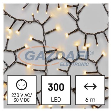 EMOS D4BW04 LED karácsonyi fényfüzér – süni, 6 m, kültéri és beltéri, meleg fehér, időzítő, 6 W, 230 V AC, IP44