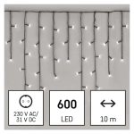   EMOS D4CC03 LED karácsonyi jégcsapok, 10 m, kültéri és beltéri, hideg fehér, programokkal, 9 W, 230 V AC, IP44
