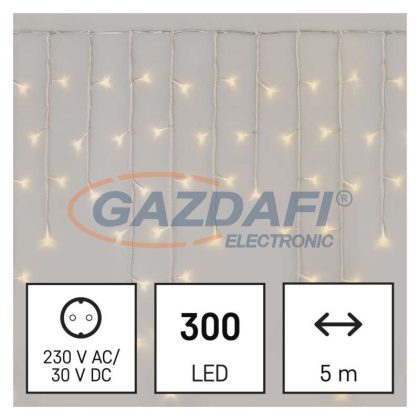   EMOS D4CW02 LED karácsonyi jégcsapok, 5 m, kültéri és beltéri, meleg fehér, távirányító, progr, időzítő, 6 W, 230 V AC, IP44