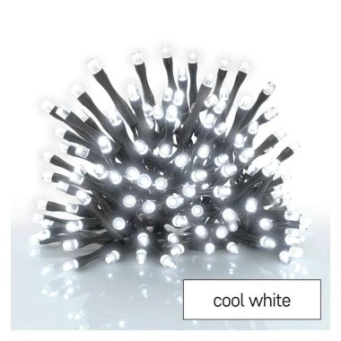 EMOS D4FC01 LED karácsonyi fényfüzér, 2,8 m, 3x AA, kültéri és beltéri, hideg fehér, időzítővel 40LED