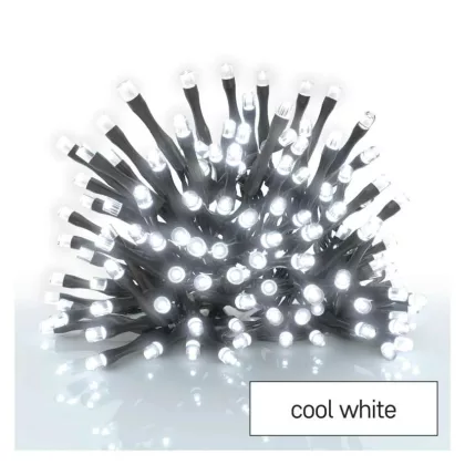 EMOS D4FC01 LED karácsonyi fényfüzér, 2,8 m, 3x AA, kültéri és beltéri, hideg fehér, időzítővel 40LED