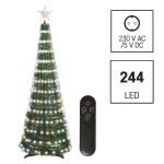   EMOS D5AA02 LED Karácsonyfa távirányítható füzérrel és csillaggal 1.5m beltérre, RGB, időzítővel,  10 W, 230 V AC, IP44