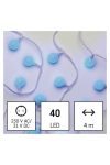 EMOS D5AB01 LED fényfüzér, cseresznye – golyók 2,5 cm, 4 m, kültéri és beltéri, kék, időzítő, 3,6 W, 230 V AC, IP44
