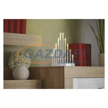   EMOS DCAW01 LED gyertyatartó, fehér, 24,5 cm, 3x AA, beltéri, meleg fehér, időzítő,  0,6 W, elem (3× AA), IP20