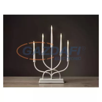   EMOS DCAW07 LED gyertyatartó, fém, fehér, 40 cm, 2x AA, beltéri, meleg fehér,  0,2 W, elem (3× AA), IP20