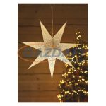   EMOS DCAZ08 LED papírcsillag, függeszthető, arany csillámporos középen, fehér, 60 cm, beltéri, E14, 230 V AC, IP20