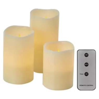EMOS DCCV07 LED dekoráció – 3x viaszgyertya, 3x 3x AAA, beltéri, vintage, távirányító,  0,06 W, elem (9× AAA), IP20