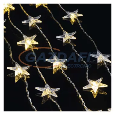 EMOS DCGW01 LED karácsonyi fényfüggöny – csillagok, 120x90 cm, beltéri, meleg fehér, időzítő,  2,4 W, 230 V AC, IP44
