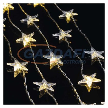   EMOS DCGW01 LED karácsonyi fényfüggöny – csillagok, 120x90 cm, beltéri, meleg fehér, időzítő,  2,4 W, 230 V AC, IP44