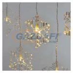   EMOS DCGW03 LED karácsonyi fényfüggöny – hópelyhek, 45x84 cm, kültéri és beltéri, meleg fehér, időzítő,  0,6 W, 230 V AC, IP44
