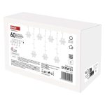   EMOS DCGW13 LED karácsonyi fényfüggöny – hópelyhek, 135x50 cm,  beltéri, hideg fehér