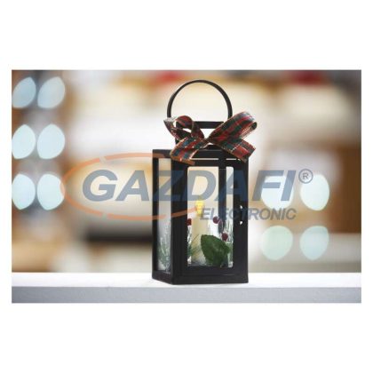   EMOS DCLV14 LED dekoráció – karácsonyi lámpa gyertyával, fekete, 22 cm, 3x AAA, beltéri, vintage, 0, 06 W, elem (3× AA), IP20