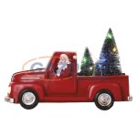   EMOS DCLW09 LED Karácsonyi dekoráció – Télapó autóban karácsonyfával, 10cm, 3x AA, beltéri, többszínű,  0,22 W, elem (3× AA), IP20