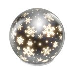   EMOS DCLW28 LED karácsonyi üveggömb – hópelyhek, 0.3W   12 cm, 3x AA, beltéri, meleg fehér, időzítő 10LED