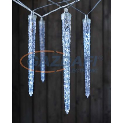   EMOS DCPC01 LED karácsonyi fényfüzér – 10x csöpögő jégcsap 29cm, 3,6 m, kül/beltéri, hideg fehér, 5 W, 230 V AC, IP44