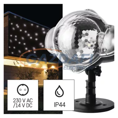 EMOS DCPC03 LED dekoráció projektor – hulló hópelyhek, kültéri és beltéri, fehér, 3,6 W, 230 V AC, IP44 EMOS DCPC03 LED dekoráció projektor – hulló hópelyhek, kültéri és beltéri, fehér, 3,6 W, 230 V AC, IP44