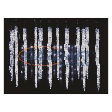 EMOS DCPC07 LED karácsonyi fényfüzér – 12x jégcsap 33cm, 3,6 m, kültéri és beltéri, hideg fehér,  6 W, 230 V AC, IP44