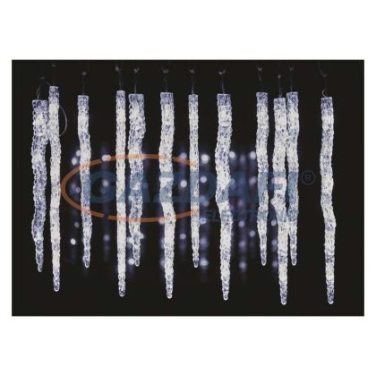 EMOS DCPC07 LED karácsonyi fényfüzér – 12x jégcsap 33cm, 3,6 m, kültéri és beltéri, hideg fehér,  6 W, 230 V AC, IP44
