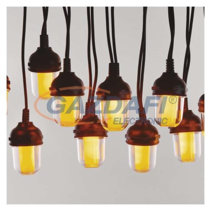 EMOS DCPV01 LED fényfüzér – 10x party égő, 5 m, kültéri és beltéri, vintage,  5 W, 230 V AC, IP44