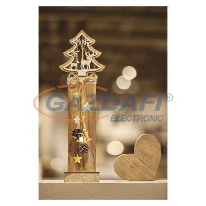   EMOS DCTW03 LED karácsonyfa fából, 48 cm, 2x AA, beltéri, meleg fehér, időzítő,  0,3 W, elem (2× AA), IP20