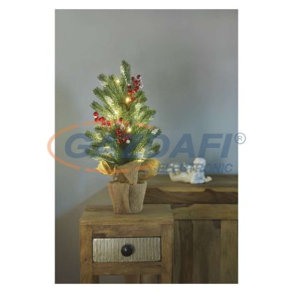   EMOS DCTW04 LED karácsonyfa, havas, 52 cm, 3x AA, beltéri, meleg fehér, időzítő,  0,2 W, elem (3× AA), IP20