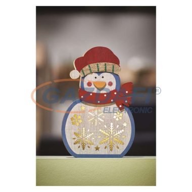 EMOS DCWW08 LED karácsonyi pingvin, fa, 30 cm, 2x AA, beltéri, meleg fehér, időzítő,  0,3 W, elem (2× AA), IP20