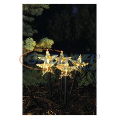 EMOS DCZW01 LED karácsonyi leszúrható csillagok, 30 cm, kültéri és beltéri, meleg fehér, időzítő,  0,32 W, elem (3× AA), IP44