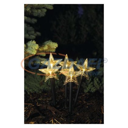   EMOS DCZW01 LED karácsonyi leszúrható csillagok, 30 cm, kültéri és beltéri, meleg fehér, időzítő,  0,32 W, elem (3× AA), IP44