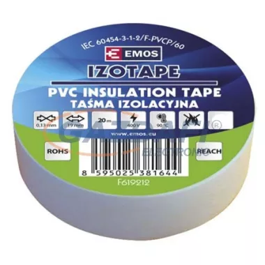 EMOS F61921 SZIGETELŐSZALAG PVC 19/20 FEHÉR 10db/csomag