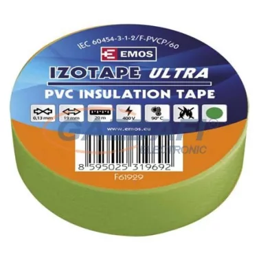 EMOS F61929 SZIGETELŐSZALAG PVC 19/20 ZÖLD 10db/csomag EMOS F61929 SZIGETELŐSZALAG PVC 19/20 ZÖLD 10db/csomag