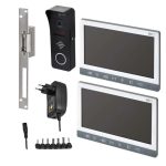   Emos H3010.5 EMOS Video kaputelefon szett beltéri egység, ajtózár, töltőadapter