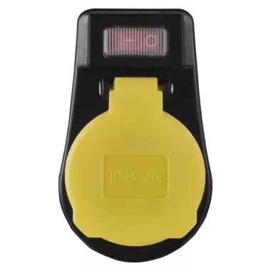 EMOS P00292 kapcsolós dugalj, 1× 2P+PE, IP44, fekete