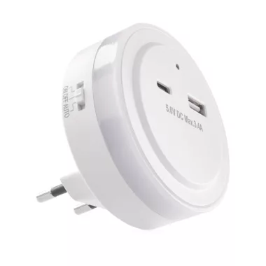 EMOS P3323 ÉJSZAKAI VILÁGÍTÁS  WW 230V / 0,3W; USB C+A