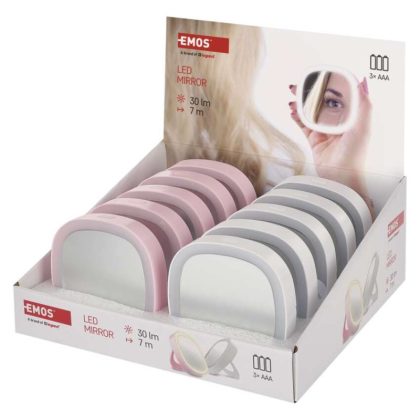 EMOS P4718 Hordozható sminktükör LED fénnyel 10db, display box