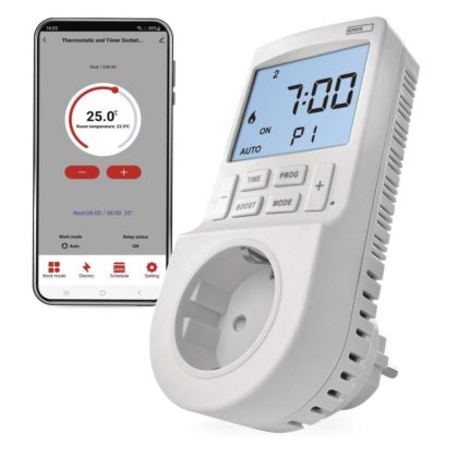 EMOS P56601SH GoSmart 2 az 1-ben konnektoros, digitális termosztát időzítő funkcióval, schuko, WiFi EMOS P56601SH GoSmart 2 az 1-ben konnektoros, digitális termosztát időzítő funkcióval, schuko, WiFi