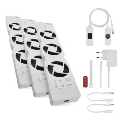   Emos P56PR3 Radiátor fűtéserősítő ventilátor TRIO, 3 ventilátor, fehér