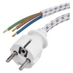 EMOS S00003 SZERELHETŐ FONOTT 2+F DUGVILLÁS VEZETÉK FLEXO 3×0,75MM 2,4m vezetékkel