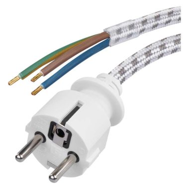 EMOS S00003 SZERELHETŐ FONOTT 2+F DUGVILLÁS VEZETÉK FLEXO 3×0,75MM 2,4m vezetékkel