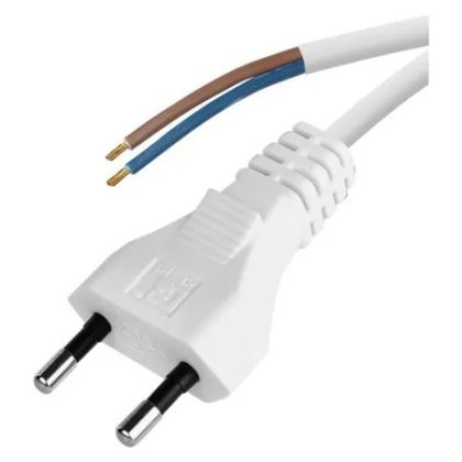 EMOS S15273 SZERELHETŐ DUGVILLÁS VEZETÉK FLEXO PVC 2×0,75MM FEHÉR 3m vezetékkel