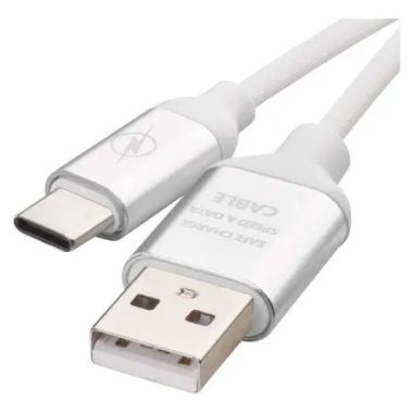 EMOS SM7025W Töltő- és adatkábel USB-A 2.0 / USB-C 2.0, 1 m, fehér